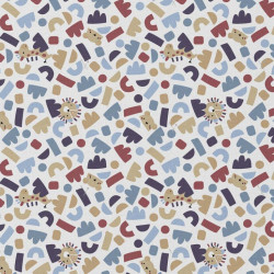 Printed Cotton PTIWI White / Paprika